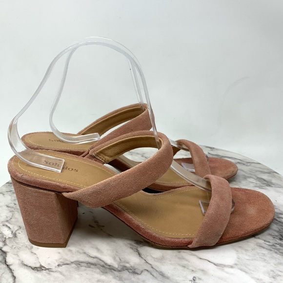 Anthropologie Soludos Ines Suede Block Heel Sandals 10 Bohemian Minimalist Chic - Picture 2 of 15
